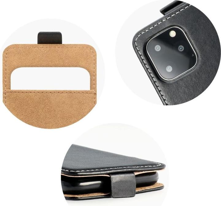 Produktbild König Design Huawei Nova 5T Hülle Klapp Tasche Rundumschutz Etuis Bumper Flip Case Schwarz (Huawei Nova 5T)
