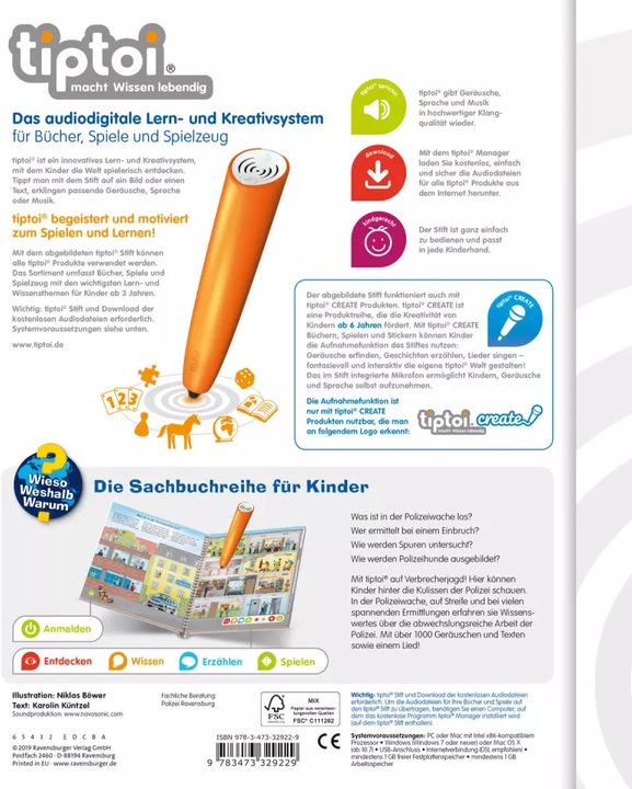 Produktbild tiptoi Unterwegs mit Polizei (Deutsch, Karolin Küntzel, 2019)