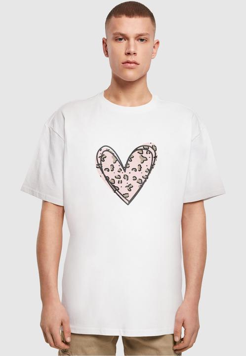 Produktbild Merchcode Valentines Day - Leopard Heart Heavy Oversize Tee - 118095 (XL)