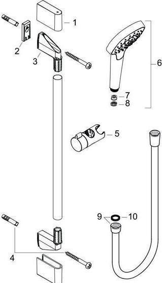 Image du produit hansgrohe HG Ensemble de douche CROMA SELECT E MULTI Bsta Unica'Croma 90cm EcoSm 9 l/m we/chr