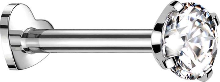 Immagine prodotto Star Piercing Micro labret cuore filo interno argento cristallo argento set (senza ottone, Titanio)