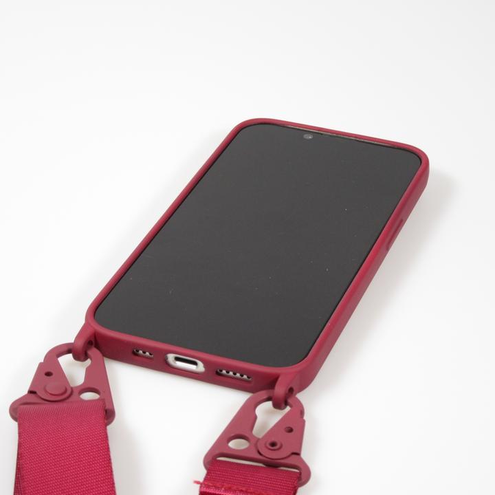Actual product image PhoneLook Silicone matt cover with carrying strap and metal carabiner Burgundi