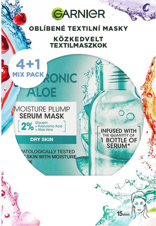 Garnier Set Gesichtsmasken aus Stoff Party Mix 4+1 Stück