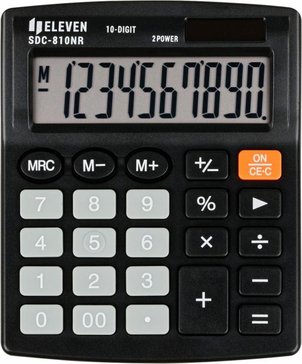 Actual product image Eleven kalkulator biurowy SDC810NR 10-cyfrowy wyświetlacz podwójnie zasilany (bateria oraz bateria (Solar cells)