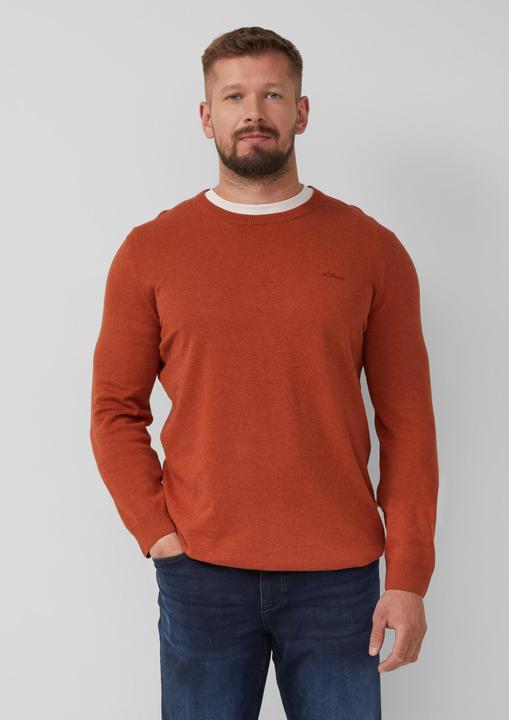 Image du produit s.Oliver Strickpullover Baumwollpullover mit Logo-Stickerei (XXL)