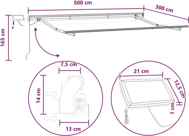Produktbild vidaXL Einziehbare Markise (3 m)
