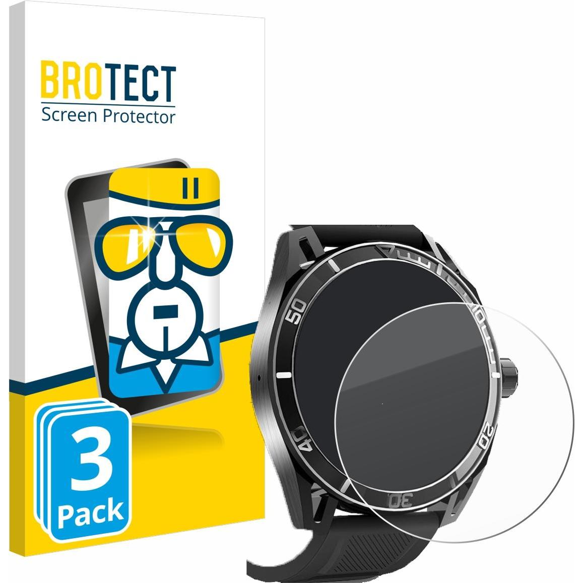 BROTECT Panzerglas Hartglas Displayschutz, Smartwatch Schutzfolie, Transparent