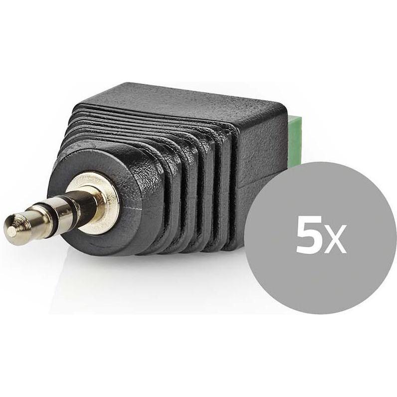 Nedis CCTV Security Connector 3-Way Terminal Block 3.5mm Jack Male Male Black/Green, Netzwerkkabel