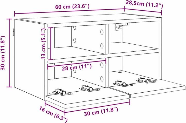 Produktbild vidaXL TV-Wandmöbel (40.50 x 30 x 102 cm)