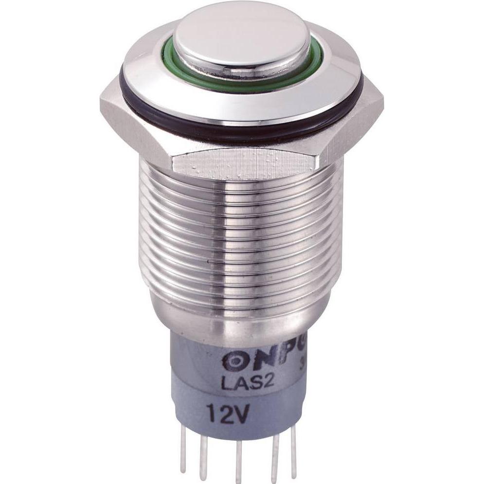 Thumbnail - Tru Components 701933 LAS2GQH-11E/G/12V/S/P Vandalismusgeschützter Drucktaster 2, Taster + Schalter, Silber