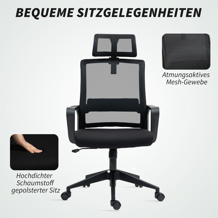 Produktbild Homcom Bürostuhl Mesh Schwarz