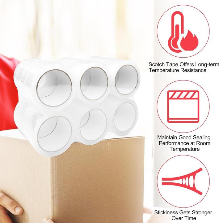 Image du produit Fousenuk 12 Rollen transparentes Paketklebeband (48 mm)