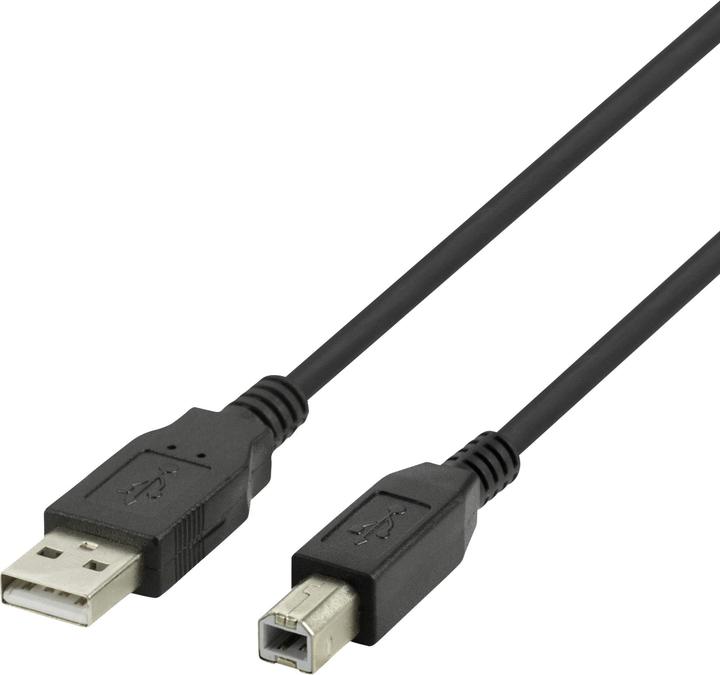 Produktbild Deltaco USB 2.0 Cable, Type A - Type B, 3m - Black (USB-B, USB-A)