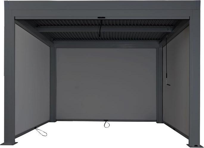 Produktbild Mendler Pergola HWC-L46, 11cm-Alu-Gestell, sturmfest 3x3m, anthrazit (300 cm, 300 cm)