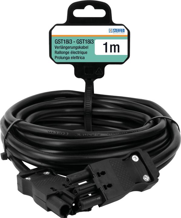 Produktbild Steffen Verlängerungskabel Td 3x1.5mm² 1m GST18i3-GST18i3 sw (1 m, GST18)