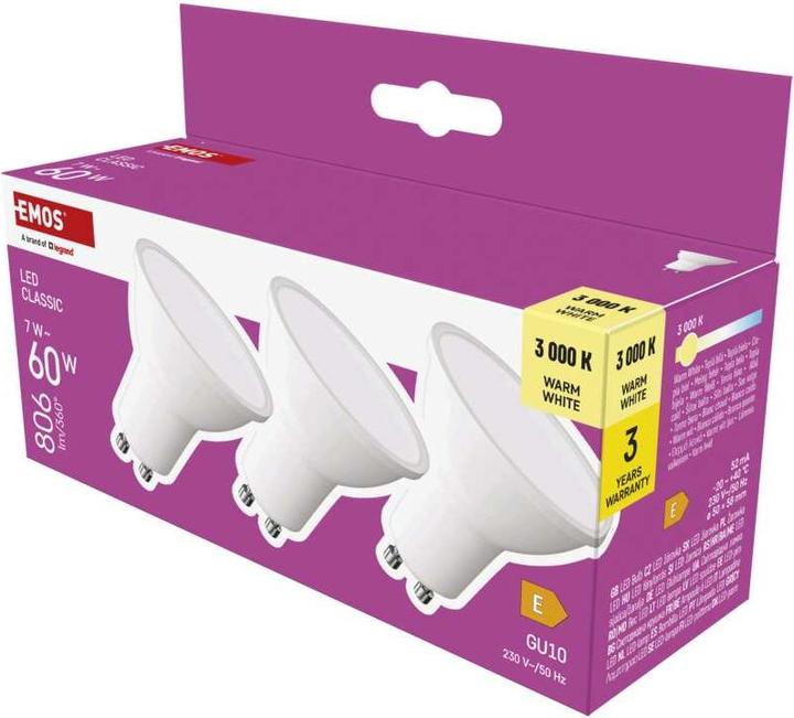 Immagine prodotto Emos Classico (GU10, 7 W, 806 lm, 3 x, E)