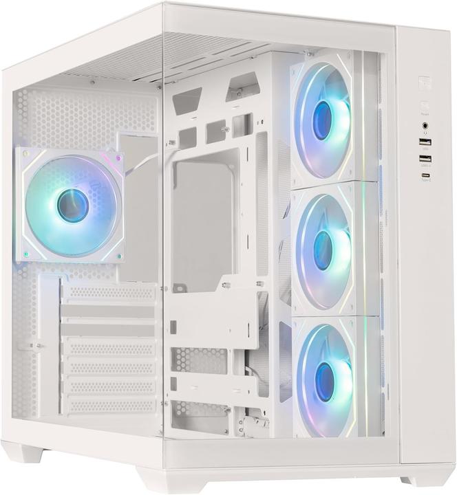 BitFenix Boîtier PC avec ventilateurs ARGB et panneaux en verre trempé (ATX)