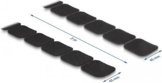 Actual product image Delock Velcro pad on roll self-adhesive with adhesive and fleece pad 45 x 50 mm (Velcro cable ties, 3 mm, 1 pcs.)
