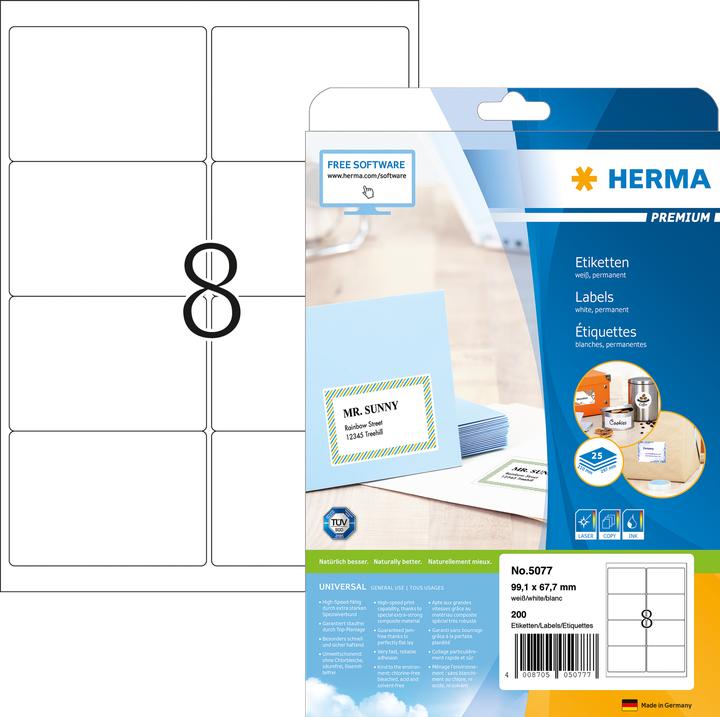 Produktbild HERMA Universal Etiketten A4