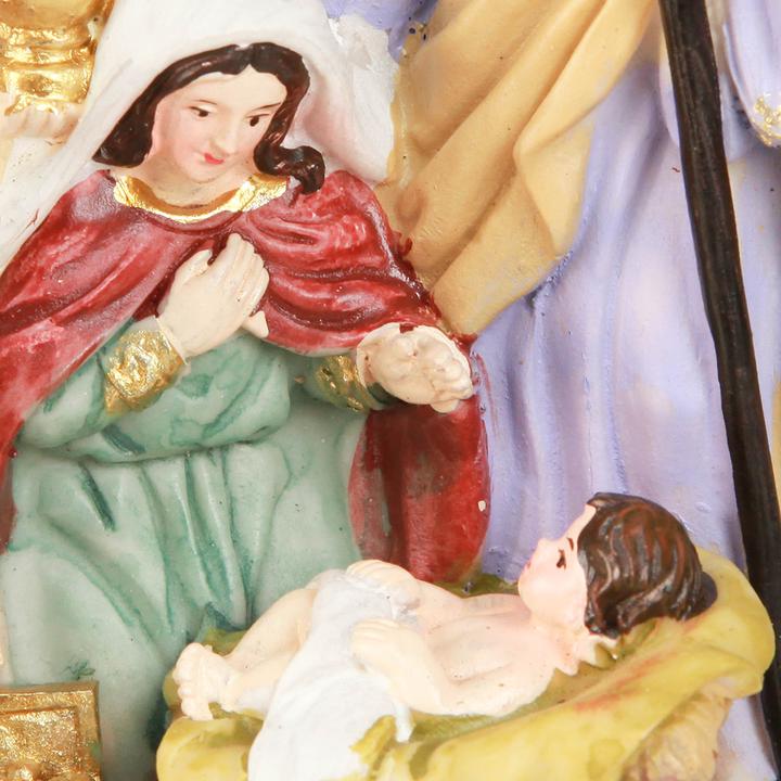 Produktbild Viana Weihnachtskrippe mit Figuren Krippenensemble Handbemalt