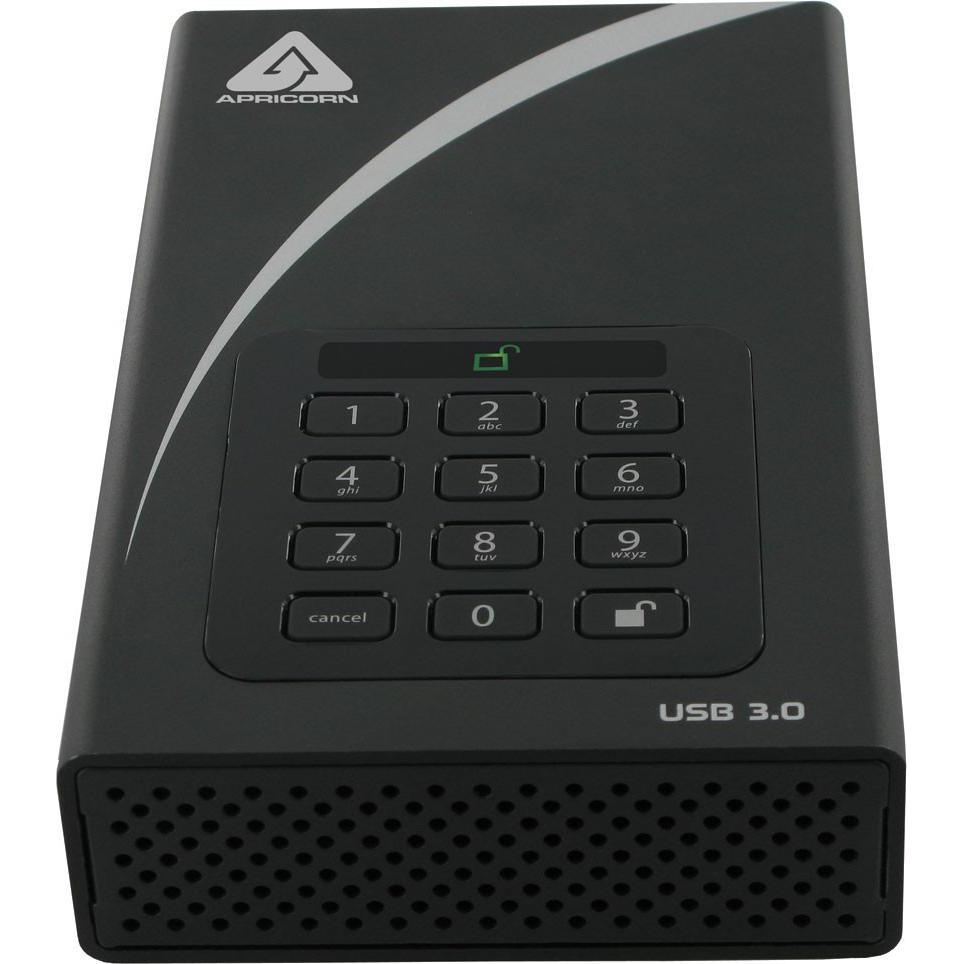 Thumbnail - Apricorn Aegis Padlock DT - Festplatte - 2 TB - extern (Stationär) (2 TB), Externe Festplatte, Schwarz