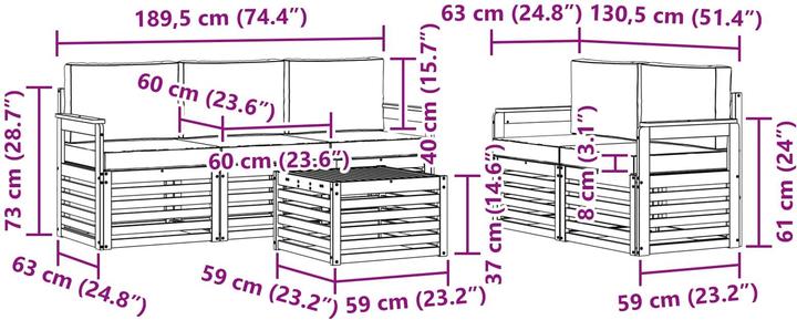 Produktbild vidaXL Outdoor-Sofa