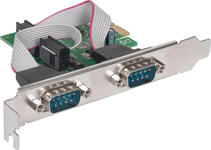 Actual product image Manhattan PCI-Express card, 2x DB9 ports