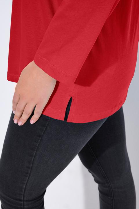 Actual product image Ulla Popken Back To Basics V-Neck Relaxed Fit Cotton Tee (62)