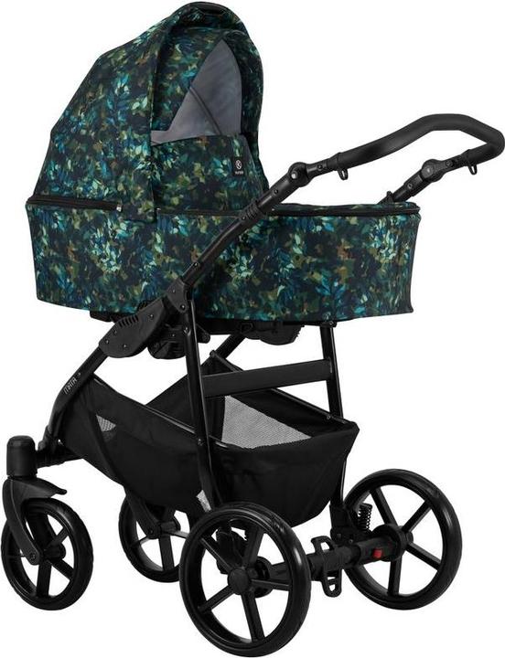 Produktbild Kunert Kombikinderwagen Mata Blätter, Gestell schwarz, inkl. Autositz Trix