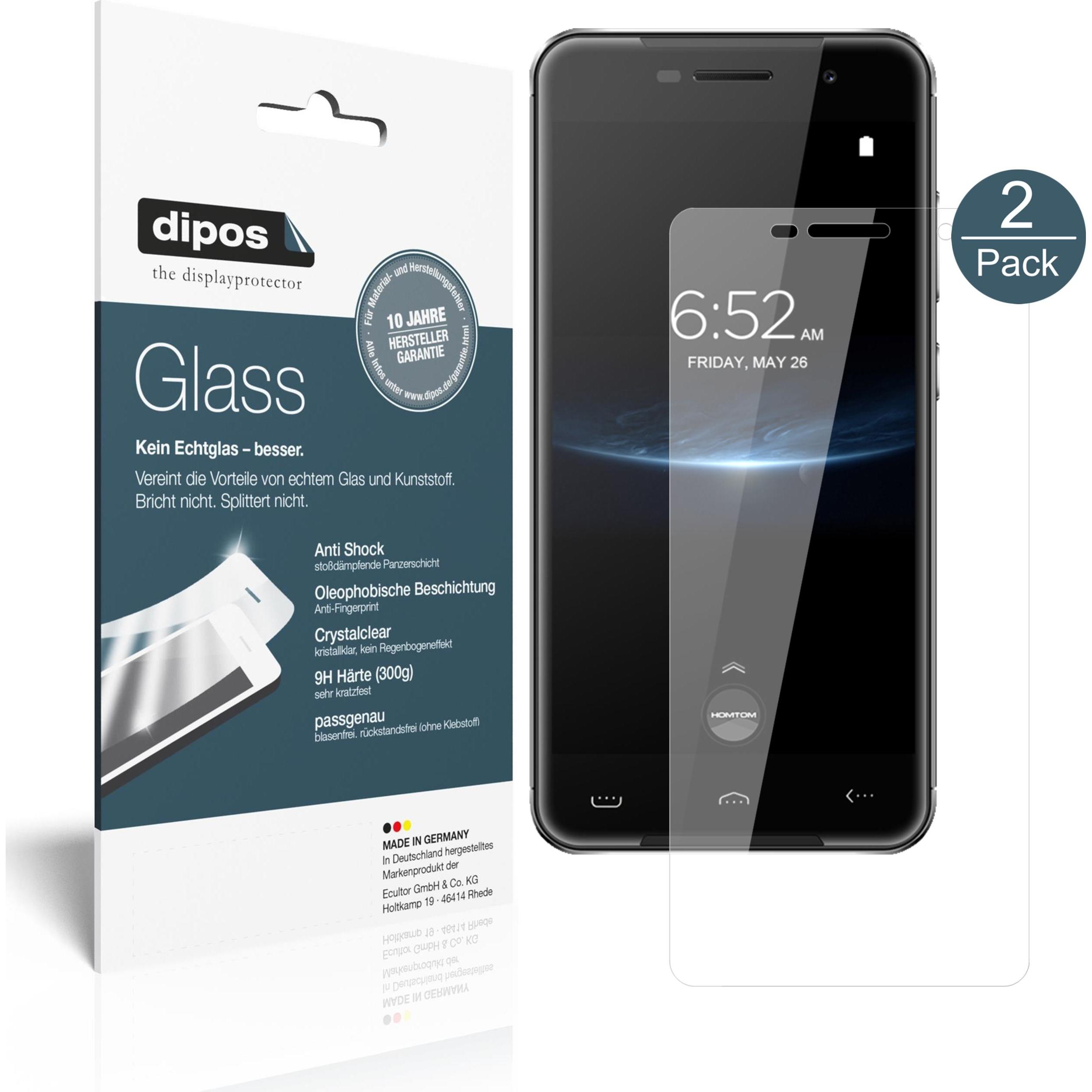 Dipos Displayschutz Anti-Shock (2 Stück, Homtom HT37 Pro), Smartphone Schutzfolie, Transparent