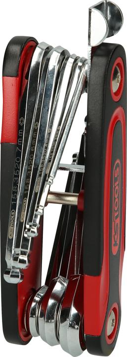 Image du produit KS Tools Clé coudée dans un support pliable, six pans creux à tête sphérique, 8 éléments.