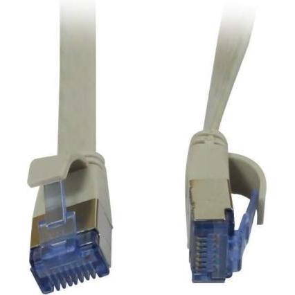 Synergy 21 Patchkabel RJ45, CAT6A 500Mhz, 5m, grau, U/FTP, flach,AWG32 (U/FTP, CAT6a, 5 m), Netzwerkkabel