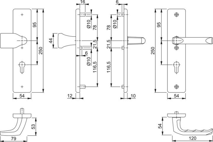 Produktbild Hoppe Schutzgarnitur London 78G/2221/2410/113 Aluminium F2 72 mm 41-46 mm (Türgriff)
