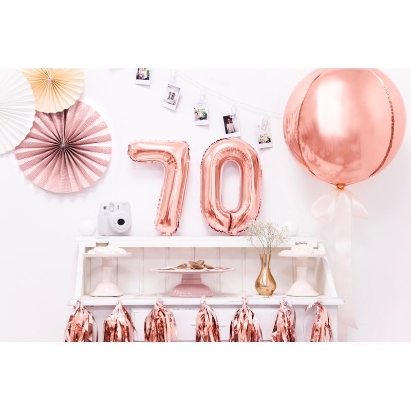 Thumbnail - Partydeco Zahlenballon 7 Alu Rosegold 35cm