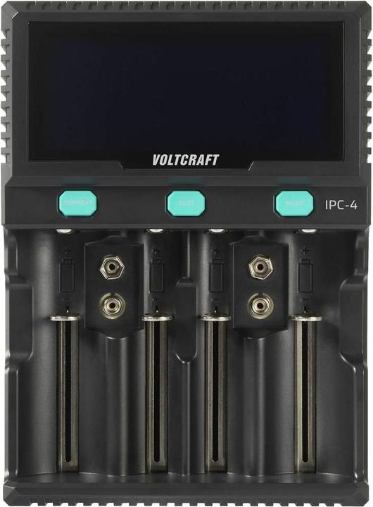 Actual product image Voltcraft IPC-4 round cell charger LiIon, LiFePO, NiMH, NiCd, LiFePO4 A, Mignon (AA), Micro (AAA) (1 pcs., 10440, 14500, 16340, 17335, 17500, 17670, 18490, 18650, 21700, 22650, 26500, 26650, 32650, AA, Sub-C, AAA, A, Chargers without battery)