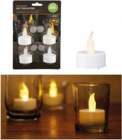 Trend-24 LED Teelichter 4er Set, inkl. Batterien, 4x4cm (4 x)