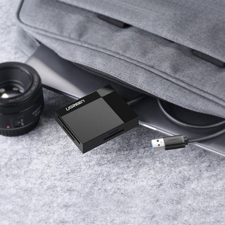 Produktbild Ugreen USB 3.0 SD/Micro SD/CF/MS Speicherkartenleser schwarz (CR125 30333) (USB 3.0)