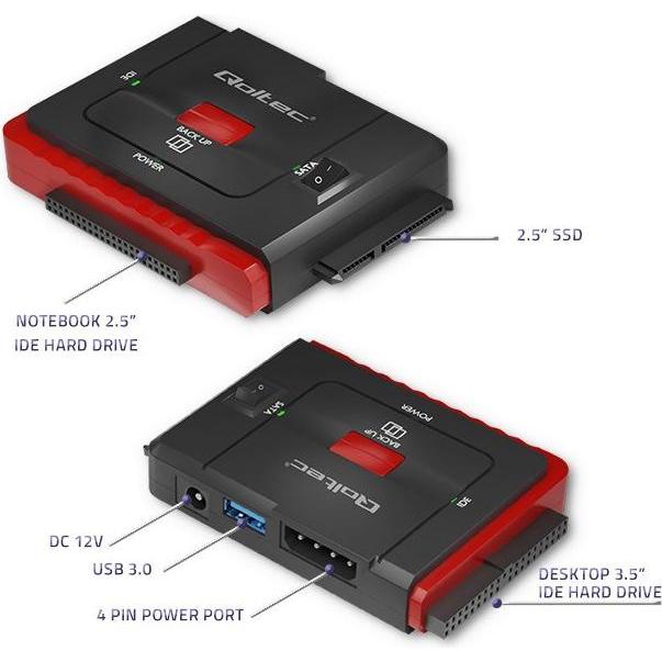 Thumbnail - Qoltec 50645 Adapter USB 3.0 to IDE SATA, Data Converter