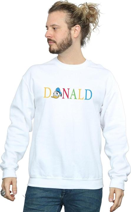 Actual product image Disney Mens Donald Duck Letters Sweatshirt (XXL)
