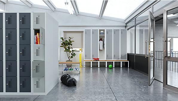 Actual product image eurokraft basic Locker cabinet with cylinder lock (80 cm, 180 cm)