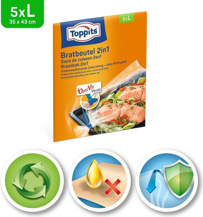 Produktbild Toppits Bratbeutel 2in1 (5x)