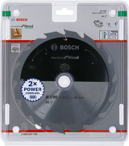 Image du produit Bosch Professional Zubehör Lame de scie circulaire PRO Wood cordless, 190 x 1,6 x 30 mm