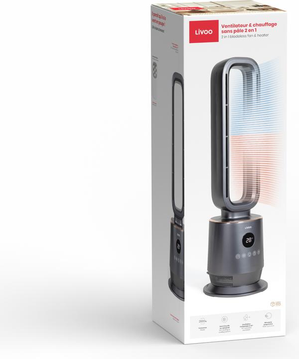 Actual product image Livoo 2 in 1 bladeless fan heater (2000 W)