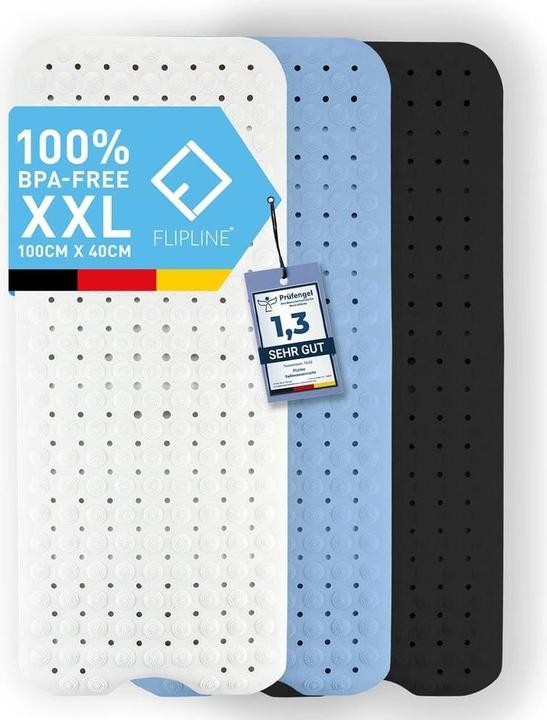 Immagine prodotto Flipline Badteppich rutschfest, BPA-frei 40 x 100 cm, Weiss (40 x 100 cm)