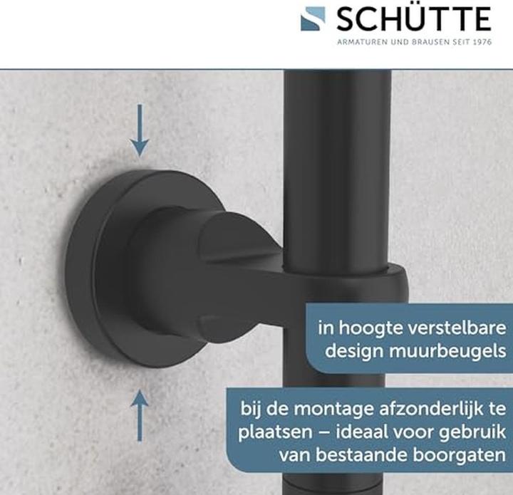 Image du produit Schütte Douche à effet pluie salle de bain MALLORCA Ensemble de douche suspendu noir mat système de douche