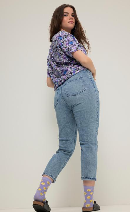 Immagine prodotto Studio Untold Mom jeans con cuciture colorate, cinque tasche, cintura elastica e zip (56)