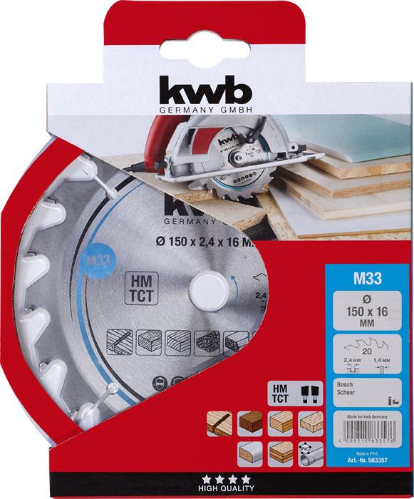 Productafbeelding kwb Cirkelzaagblad HM Medium Ø 150x16 Z20