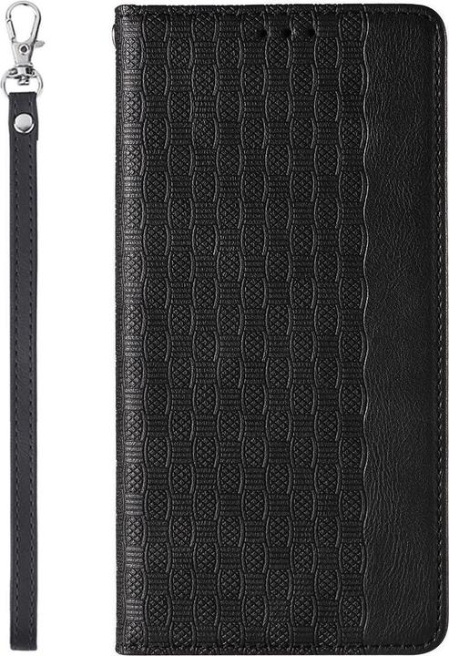 Actual product image Hurtel Magnet Strap Case for iPhone 14 Flip Wallet Mini Lanyard Stand Black (Apple iPhone 14)