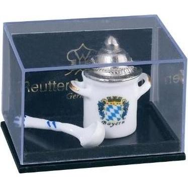 Reutter, Miniature, Weisswursttopf mit Metalldeckel und Kelle