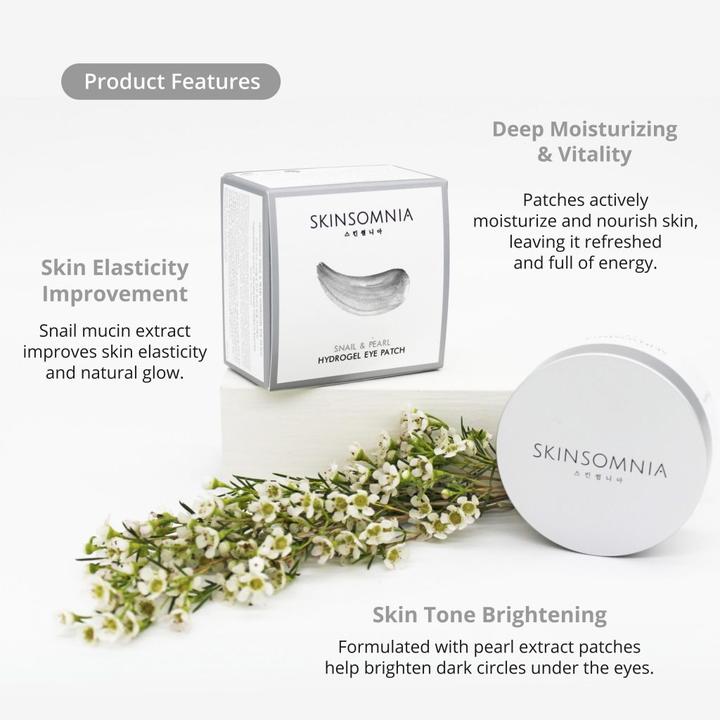 Produktbild Skinsomnia Snail & Pearl Hydrogel Eye Patch (60ea) (Augenpatches)